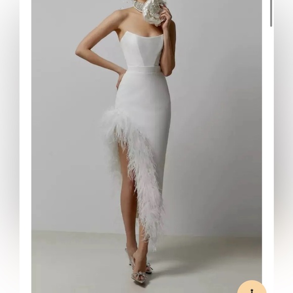 Catchall Payton White Feather Dress - Picture 1 of 4